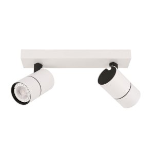LACONI spoty regulowane czarne na listwie 2xGU10 SPL-2813-2B-WH