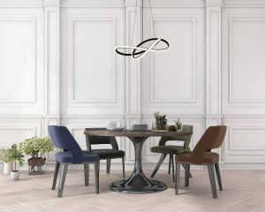 ALMERA przeplatana czarna lampa wisząca LED 32W CCT PND-64728-BK