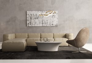 ALMERA przeplatana złota lampa wisząca LED 32W CCT PND-64728-GD