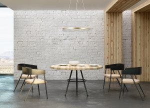 BARLO lampa wisząca złota ring 50cm LED 22W CCT PND-34526-M-GD