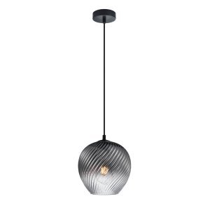 ALIAS lampa wisząca czarna klosz szkło dymione cieniowane fi 20,5cm 1xE27 PND-3664-1-BK-SG