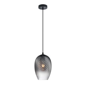 ALIAS lampa wisząca czarna klosz szkło dymione cieniowane fi 17cm 1xE27 PND-3663-1-BK-SG