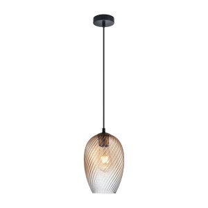 ALIAS lampa wisząca czarna klosz szkło amber cieniowane fi 17cm 1xE27 PND-3663-1-BRO-AMB