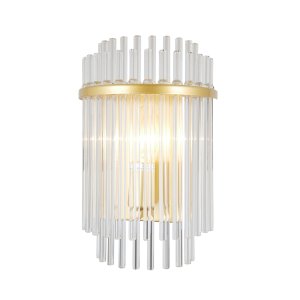 BONTE kinkiet złoty klosz szklane rurki 1xE14 WL-40929-1A-GD