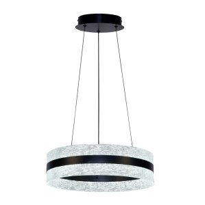 BLERA lampa wisząca czarny mat klosz akryl przeźroczysty LED 24W CCT PND-98273-BK