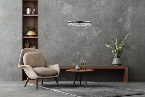 MORTE lampa wisząca czarny ring 50cm z akrylowym kloszem LED 40W CCT ITALUX PND-34535-M-BK