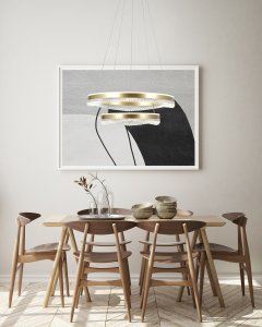 MORTE lampa wisząca złote ringi 60cm z akrylowym kloszem LED 70W CCT ITALUX PND-34535-2L-GD