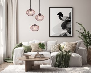 PANSOL czarna potrójna lampa wisząca z brązowymi kloszami 3xE27 ITALUX PND-2940-3AS-BK-CF