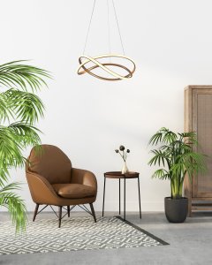 RUMIO nowoczesna lampa wisząca złota fi 50cm LED 40W CCT ITALUX PND-23917-GD