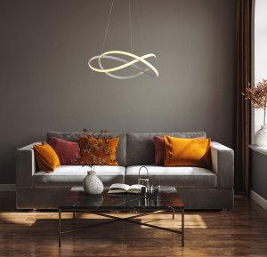 RUMIO nowoczesna lampa wisząca biała fi 50cm LED 40W CCT ITALUX PND-23917-WH