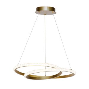 ZALTO lampa wisząca złota fi 50cm klosz imitacja kryształu LED 32W CCT ITALUX PND-12436-GD