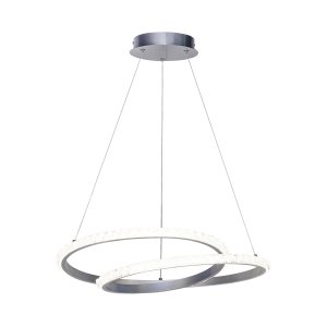 ZALTO lampa wisząca srebrna fi 50cm klosz imitacja kryształu LED 32W CCT ITALUX PND-12436-SILV