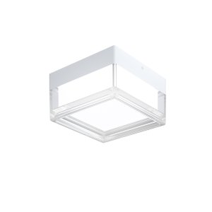 NEFIS lampa ścienna sufitowa kwadratowa biała IP65 klosz akryl LED 9W CCT PLF-53628-WH
