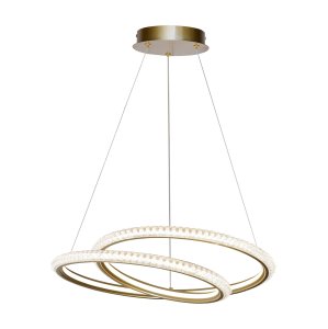 KORTIA lampa wisząca złota pętla LED 35W CCT klosz imitacja kryształu PND-64873-GD