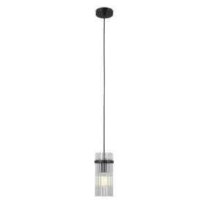 MERTO lampa wisząca czarny mat 1xE14 klosz szklane rurki PND-40930-1A-BK