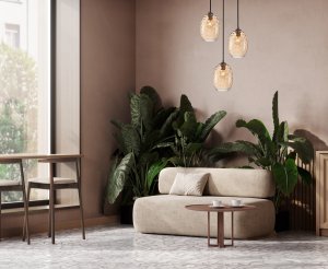 NOVALA lampa wisząca potrójna czarna klosze owalne szkło amber 3xE27 PND-3031-3A-BRO-AMB