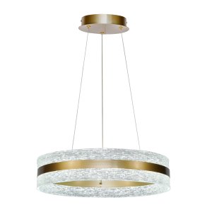 NELIA lampa wisząca złoty ring ze szklanym kloszem LED 35W CCT PND-45283-GD