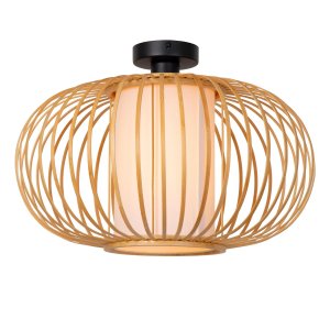 THULINE lampa sufitowa bambusowa 45cm z białym abażurem 1xE27 LUCIDE 05157/45/72