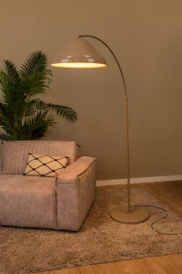 ANDRES lampa stojąca retro beżowa taupe 1xE27 LUCIDE 65705/01/41