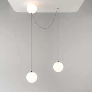 TWINS lampa wisząca białe kule LED 26W 3000K wykończenie czarne MOD427PL-L30B3K1