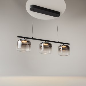 SPIITO lampa wisząca czarna LED 14W 3000K klosze dymione cieniowane MOD286PL-L12B3K