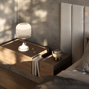 SPIRITO lampa stołowa biała LED 18W 3000K klosz mleczny cieniowany MOD286TL-L18W3K