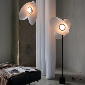 EVOLUTION futurystyczna lampa stojąca LED 14W 3000K biały abażur MOD396FL-L10W3K 