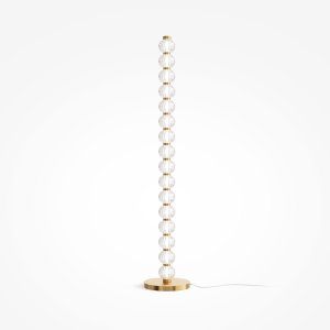 AMULET elegancka złota lampa podłogowa szklane korale LED 33W 3000K MOD555FL-L23G3K