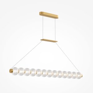 AMULET złota lampa wisząca prosta szklane korale LED 22W 3000K MOD555PL-L18G3K