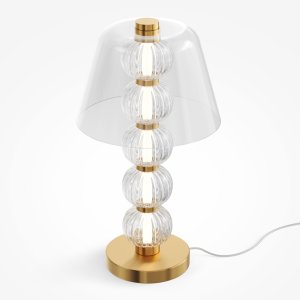 AMULET elegancka złota lampa stołowa szklane korale LED 10W 3000K MOD555TL-L8G3K
