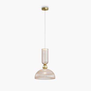 ANTIC lampa wisząca złota z koniakowym kloszem 1xE27 MOD302PL-01CG1