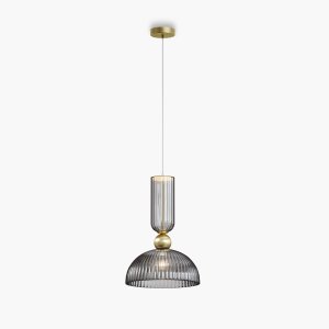 ANTIC lampa wisząca złota z szarym kloszem 1xE27 MOD302PL-01GR1