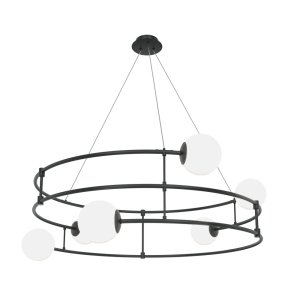 BALANCE nowoczesna lampa wisząca czarna fi 81cm klosze kule 6xG9 MOD317PL-06B