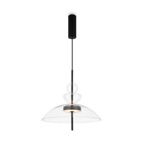 BANGKOK lampa wisząca szklana klosz szkło transparentny fi 40cm LED 12W 3000K nowoczesny design MOD185PL-L6B3K3