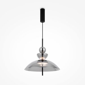 BANGKOK lampa wisząca szklana klosz szkło dymione fi 40cm LED 12W 3000K nowoczesny design MOD185PL-L6B3K6