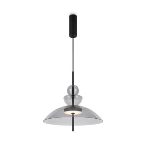 BANGKOK lampa wisząca szklana klosz szkło szare fi 40cm LED 12W 3000K nowoczesny design MOD185PL-L11B3K3