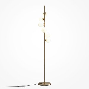 DALLAS lampa podłogowa mosiądz klosze białe 6xG9 ściemniacz MOD545FL-06G
