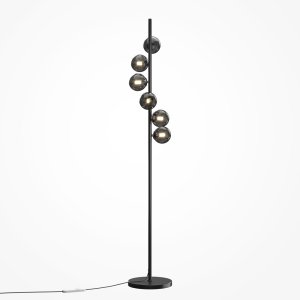 DALLAS lampa podłogowa czarna klosze dymione 6xG9 ściemniacz MOD545FL-06B