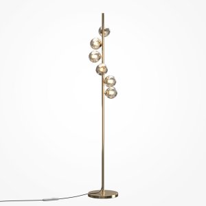 DALLAS lampa podłogowa złota klosze bursztynowe 6xG9 ściemniacz MOD545FL-06G1