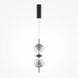 DOUBLE MOON lampa wisząca czarna z dymionym szkłem LED 8W 3000K MOD478PL-L8B3K