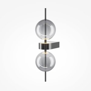 DOUBLE MOON kinkiet czarny z dymionym szkłem LED 8W 3000K MOD478WL-L8B3K