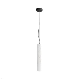 BASIC TEXTURE lampa wisząca tuba z naturalnego kamienia biała  LED 5W CCT MOD461PL-L5W3K