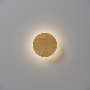 BASIC TEXTURE kinkiet okrągły z naturalnego drewna LED 5W CCT MOD461WL-L5BGK