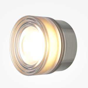 OLO kinkiet okrągły platynowy klosz szkło gładkie LED 6W CCT MOD493WL-L6PTK2