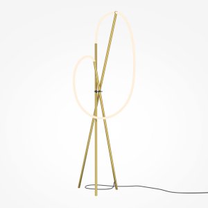 CROCHET nowoczesna złota lampa stojąca ze świecącą liną LED 36W 3000K MOD369FL-L36BS3K