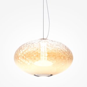 BRUMA lampa wisząca chromowana klosz szkło białe cieniowane LED 12W 2700K MOD397PL-L12CH2.7K