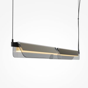 FLAT lampa wisząca czarna szkło dymione LED 20W 3000K MOD296PL-L20BS3K