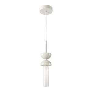KYOTO lampa wisząca biały marmur z białym kloszem wykończenie białe 1xG9 MOD178PL-01W