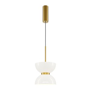 KYOTO lampa wisząca z białym kloszem wykończenie złote LED 11W 3000K MOD178PL-L11G3K