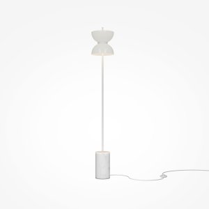 KYOTO lampa stojąca biały marmur z białym kloszem wykończenie białe LED 11W 3000K MOD178FL-L11W3K